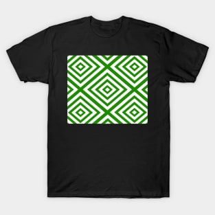 Abstract geometric pattern - green and white. T-Shirt